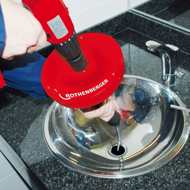 ROTHENBERGER 72095 ROSPI 8 H+E Plus, Hand- und Elektro-Rohrreinigungsgerät, 20mm-50mm Arbeitsbereich