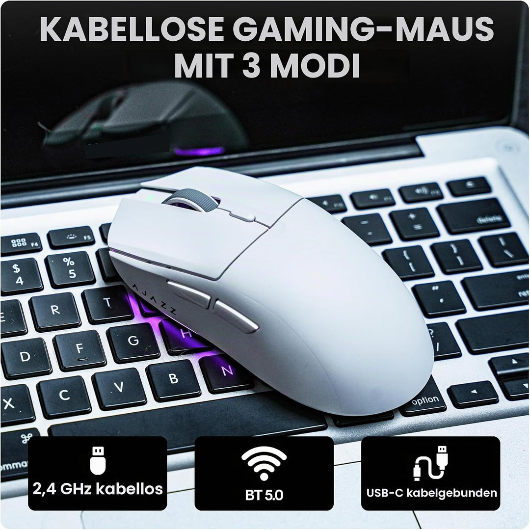 MechLands AJ139 V2 MC Gaming-Maus mit Ladestation, einstellbare 12000 DPI, PAW3311-Sensor, 3 Modi, k