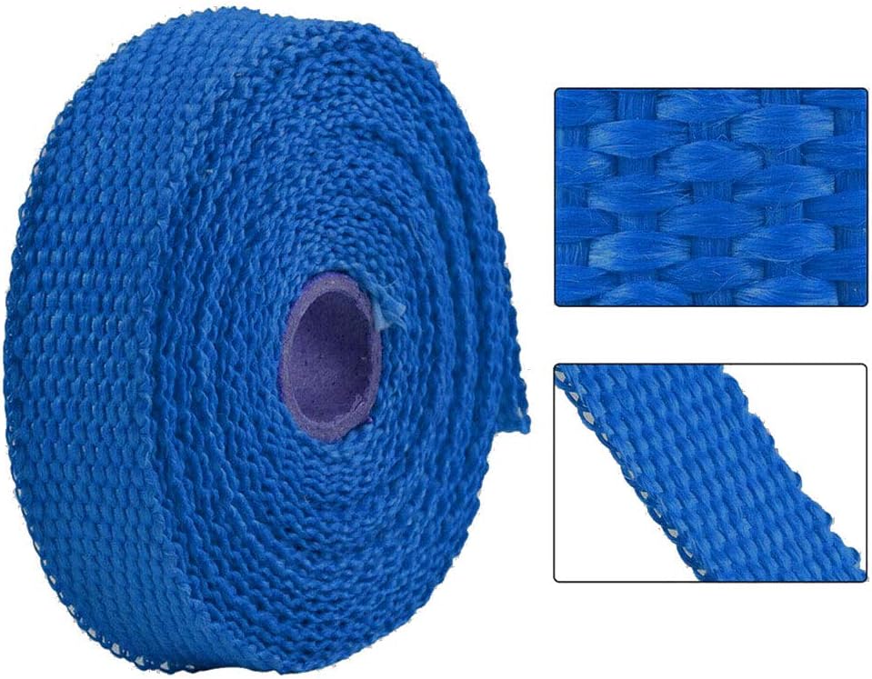 Mintice 5CM X 10M Fiberglas Blau Hitzeschutzband Auspuffband Auspuff Hitze Wickel Schild Hülle Auto