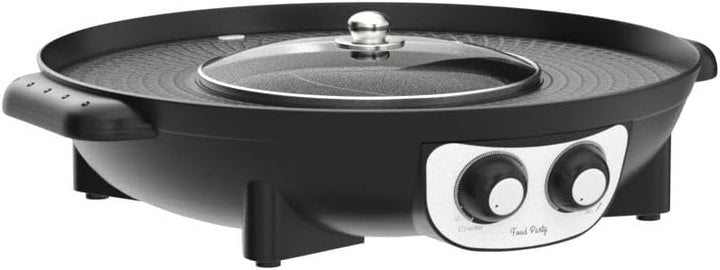 Food Party 2 in 1 elektrogrill und hotpot rauchfrei Electric Smokeless Grill and Hot, Hot Pot One