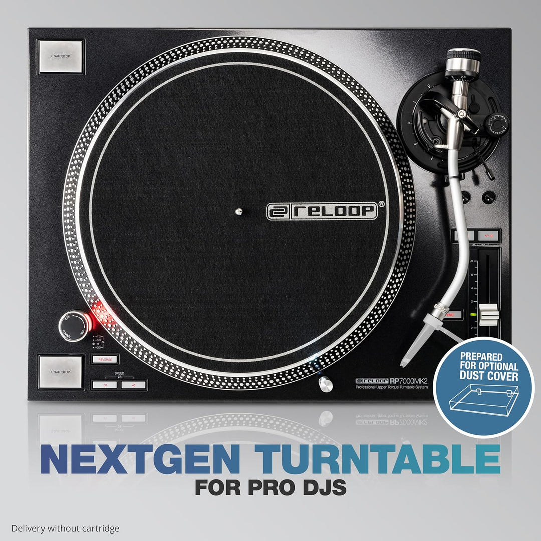 Reloop RP-7000 MK2 – Professioneller DJ Plattenspieler mit Upper Torque Quartz Direktantrieb, neuer