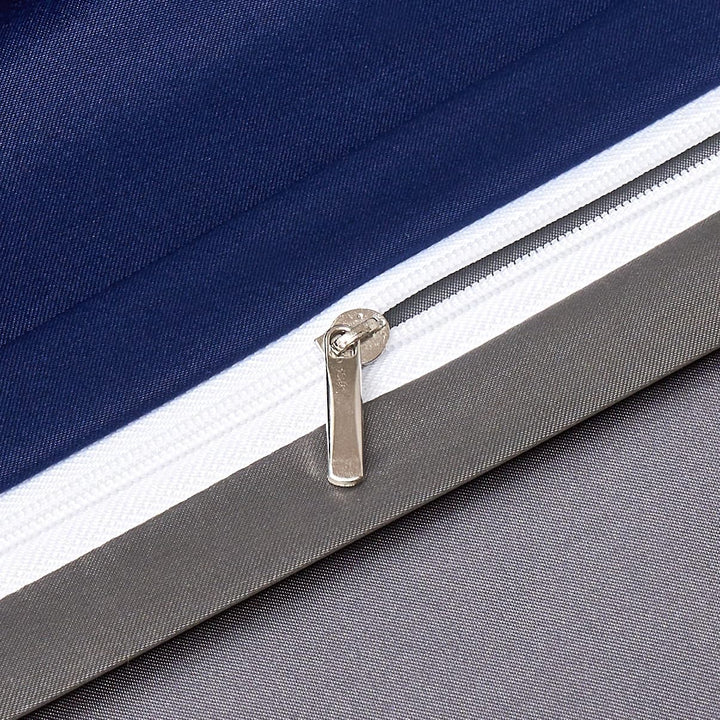 YASMENG Bettwäsche Satin 200x220 Blau Dunkelgrau Wendebettwäsche Modern Deluxe Elegant Bettbezug Set
