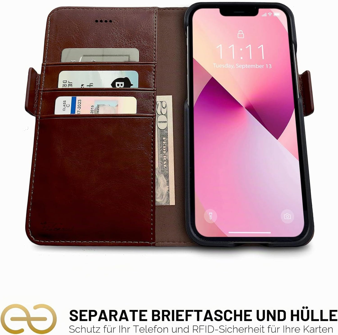 Dreem Fibonacci iPhone 13 Mini Brieftaschen-Etui / 2-in-1 stossfestes Etui und abnehmbares Folio aus
