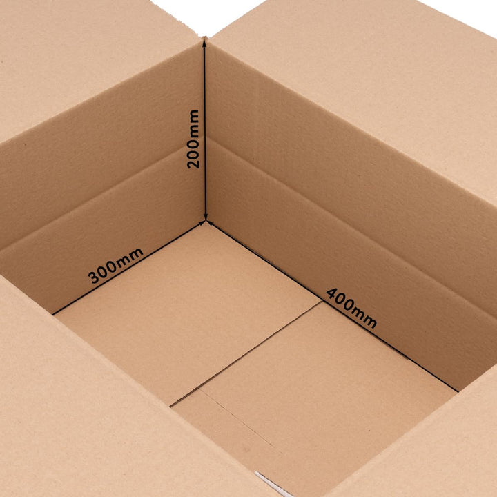 50 Faltkartons 400x300x200mm KK 90 braun 1 wellig rechteckige Versandkartons | DHL Paket 5 kg | DPD
