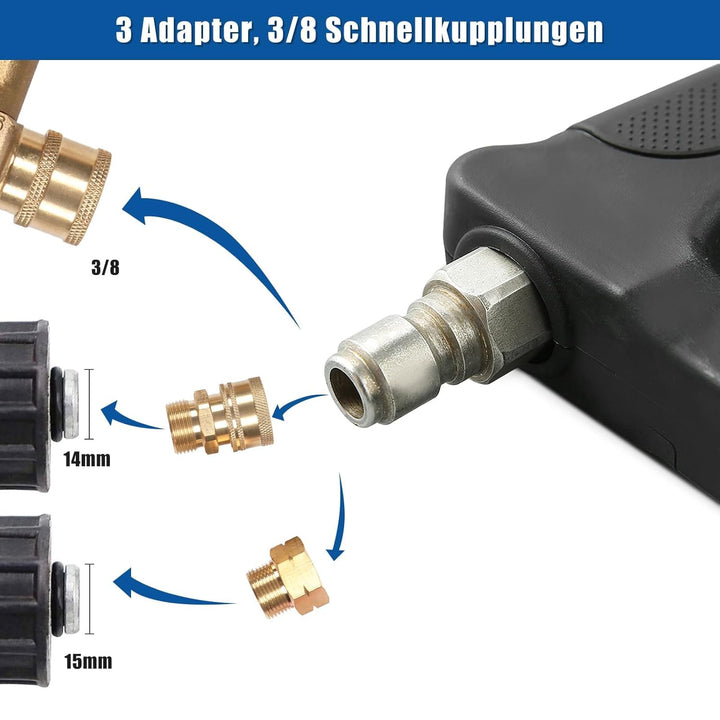 Hochdruckreiniger Verlängerungsstäbe, 5 Abschnitte Teleskopischer Dachrinnenreinigungswerkzeuge Hoch