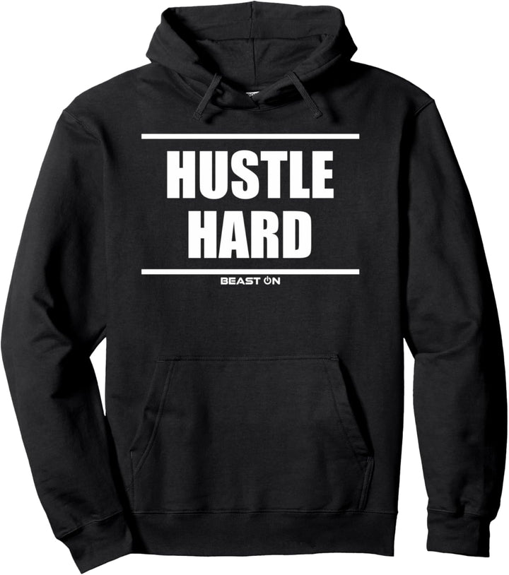 Hustle Hard Training Gym Gains Fitness Motivation Sprüche Pullover Hoodie