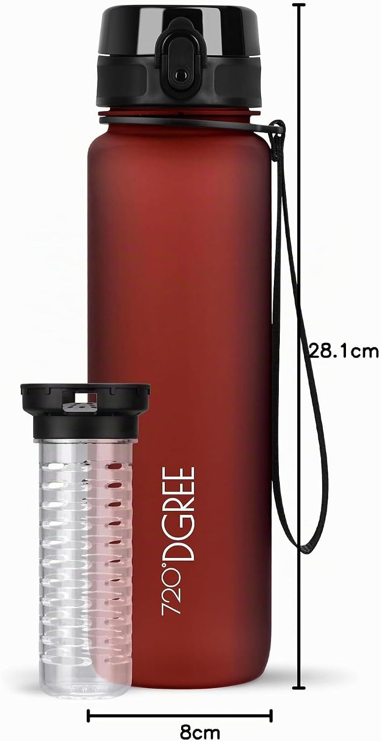 720°DGREE Trinkflasche “uberBottle“ 350ml, 500ml, 650ml, 1l, 1,5 Liter softTouch +Früchtebehälter -
