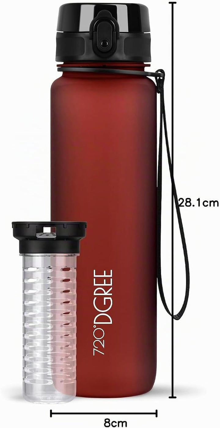 720°DGREE Trinkflasche “uberBottle“ 350ml, 500ml, 650ml, 1l, 1,5 Liter softTouch +Früchtebehälter -