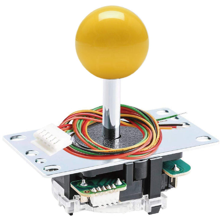 Reyann Sanwa JLF-TP-8YT Joystick + 8 Stück Sanwa OBSF-30 Drucktasten Bundle Kit Farbe: Gelb, Gelb