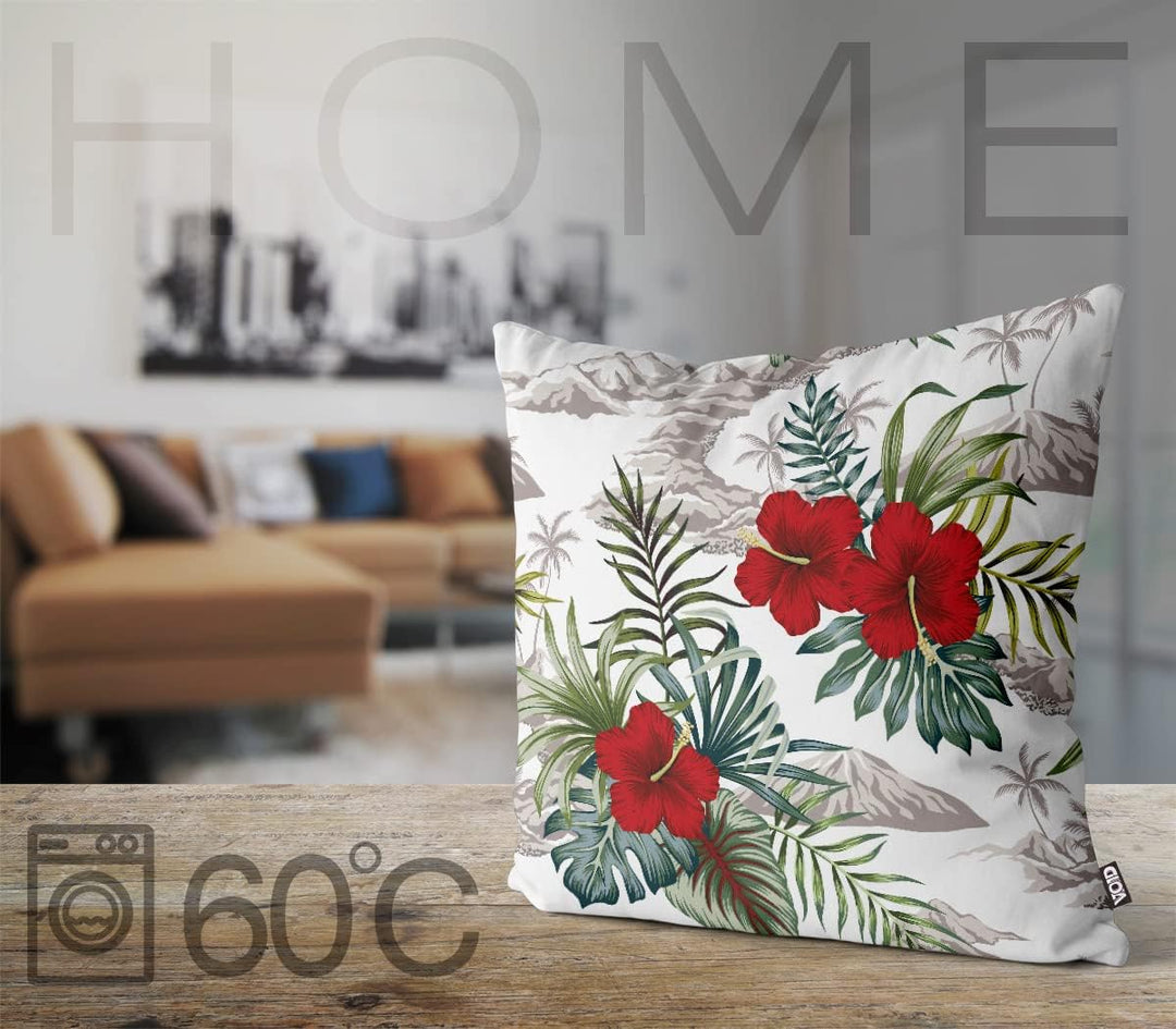 VOID Tropische Inseln Hibiskus Kissenbezug Kissenhülle Sofakissen Kissen Deko Outdoor-Kissen Dekokis