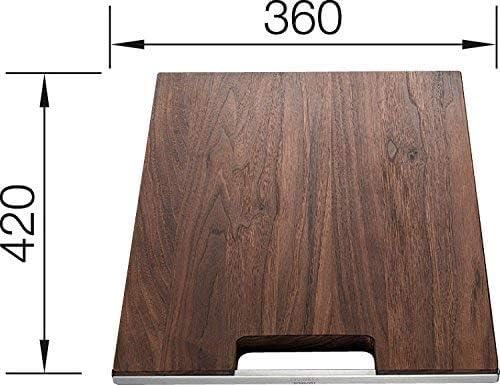 BLANCO Schneidbrett aus massivem Nussbaum mit Edelstahlgriff | 420 x 362 mm | Passend zu allen CLARO