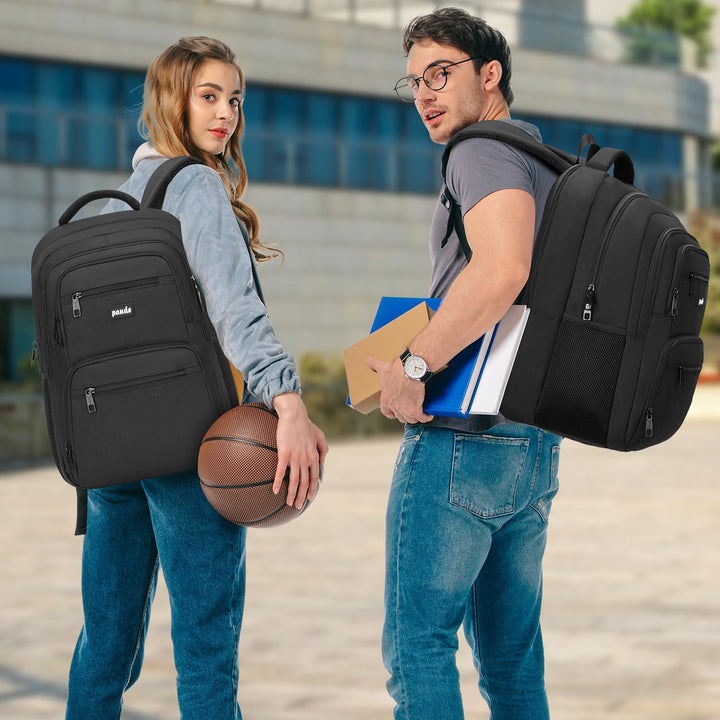 Paude Schwarz Rucksack, Laptop Schulrucksack für Teenager Erwachsene, Grosse Tasche Rucksack für Hig