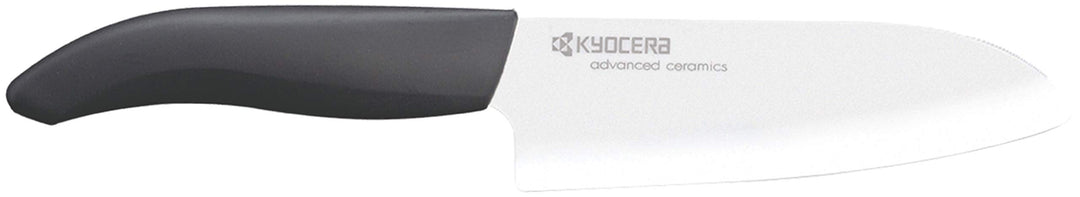 KYOCERA Keramikmesser, Santokumesser, Griff aus Biokunststoff aus Zuckerrohr, Klinge 14 cm, Klinge a