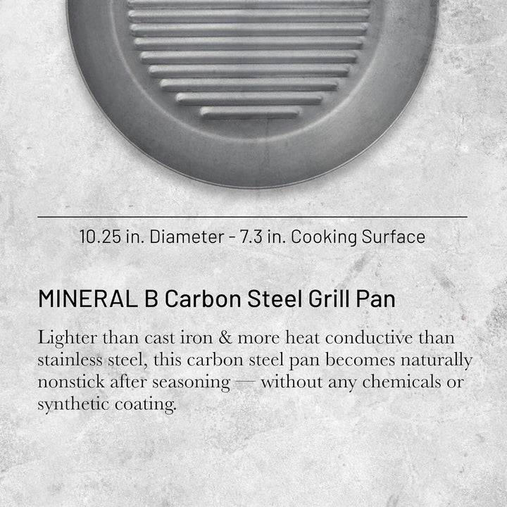 De Buyer - runde Grillpfanne MINERAL B aus Eisenstahl - 26cm Durchmesser - 5613.26, 26cm Durchmesser