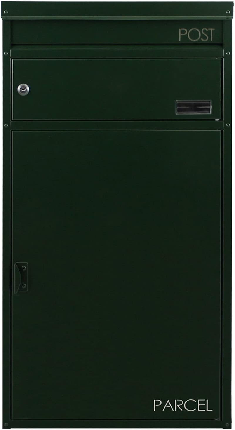 Paketbriefkasten Safepost 65 Paketbox racinggreen (RAL 6009) grosser Briefkasten grün mit Paketfach