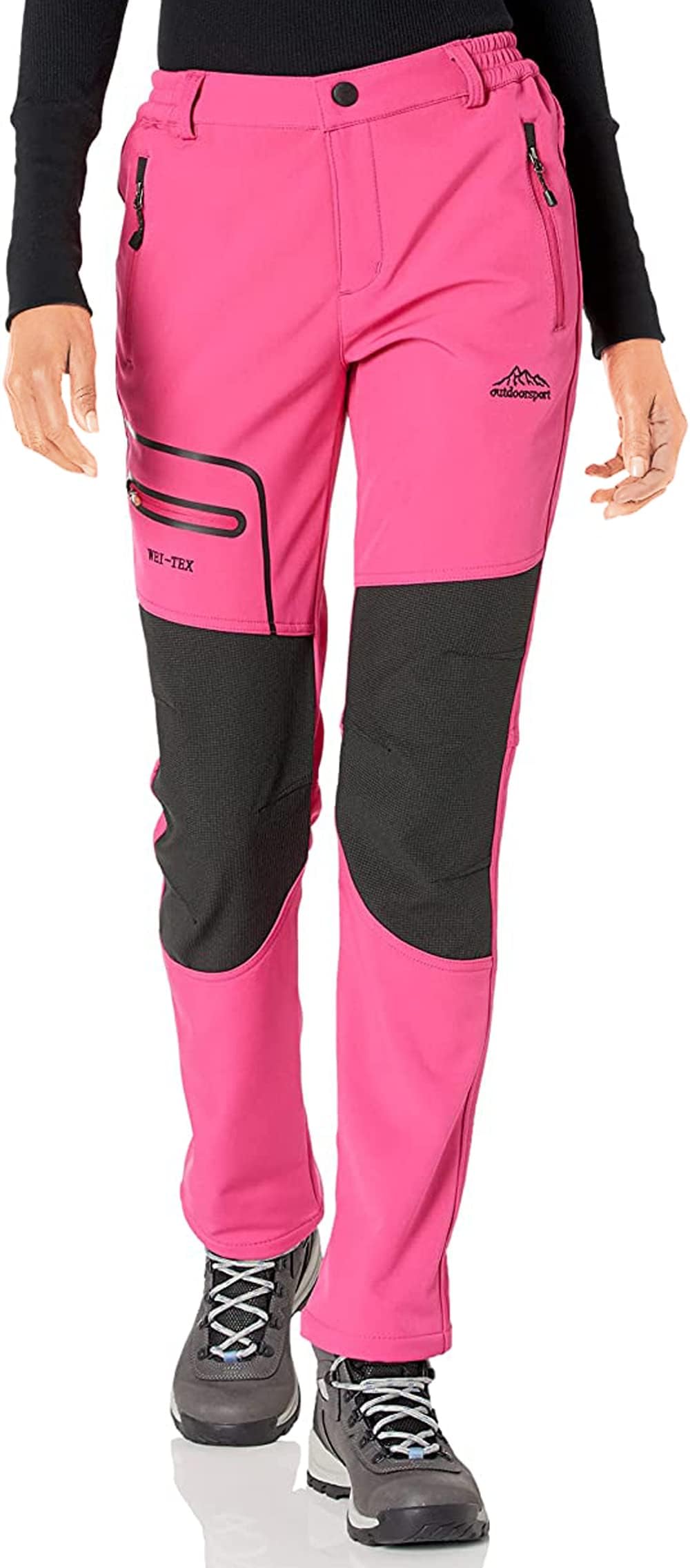 BenBoy Damen Wanderhose Wasserdicht Softshellhose Outdoorhose Winddicht Warm Gefüttert Winter Skihos