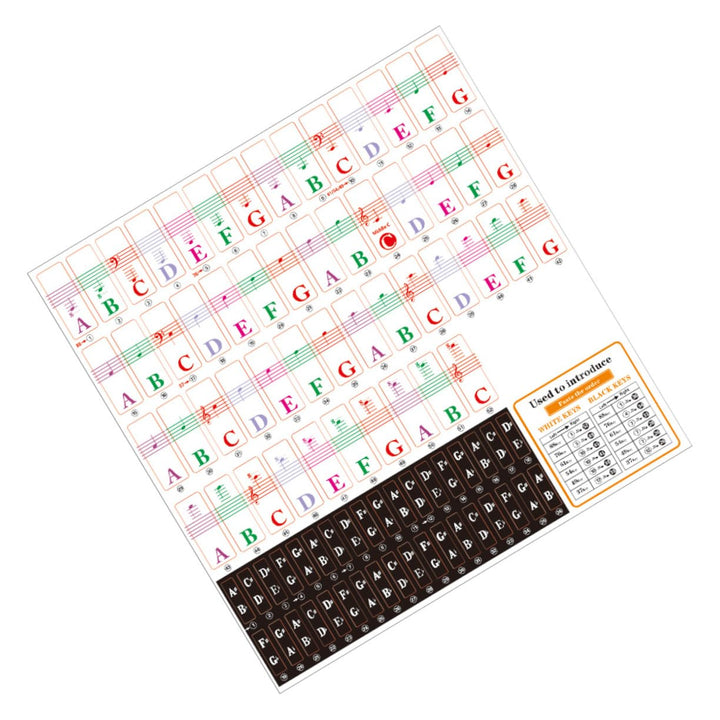 BESPORTBLE Klavieraufkleber für 49-88 Tasten Elektronische Klaviere aus Pvc mit Grossen Buchstaben L