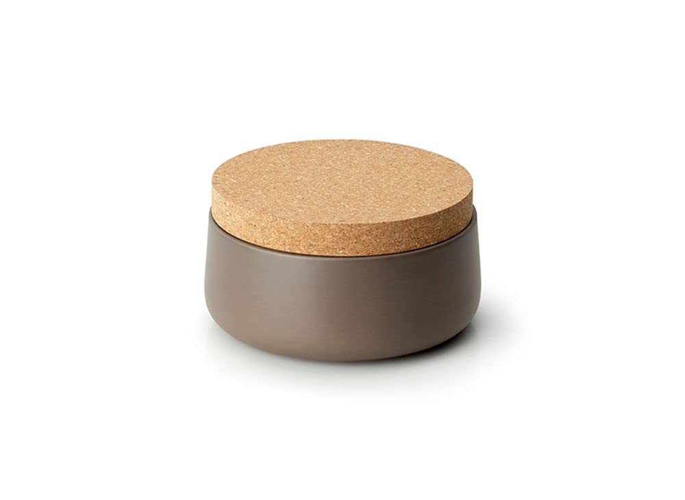 Continenta Keramikdose mit Korkdeckel, matt taupe Ø 20 x 12 cm, Keksdose, Vorratsdose, Vorrats Behäl