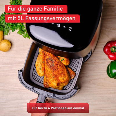 Tefal EY2458 Easy Fry Max Heissluftfritteuse, 5 L Fassungsvermögen, 10 automatische Garprogramme, si