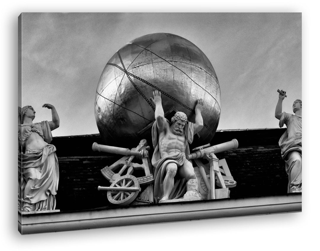 deyoli Atlas Skulptur in Vienna Österreich Effekt: Schwarz/Weiss Format: 100x70 als Leinwand, Motiv