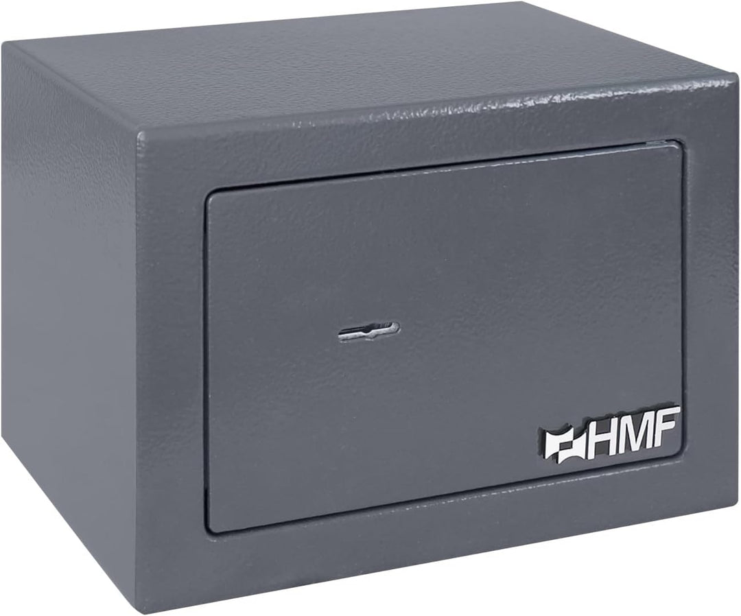 HMF 49216-11 Safe Tresor klein mit Schlüssel, Möbeltresor | 23 x 17 x 17 cm | Anthrazit, Anthrazit