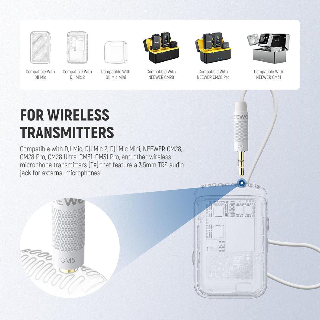 NEEWER 2er Pack Lavalier Ansteckmikrofon, kompatibel mit Rode Wireless GO II 2 DJI Kabelloses Mikrof