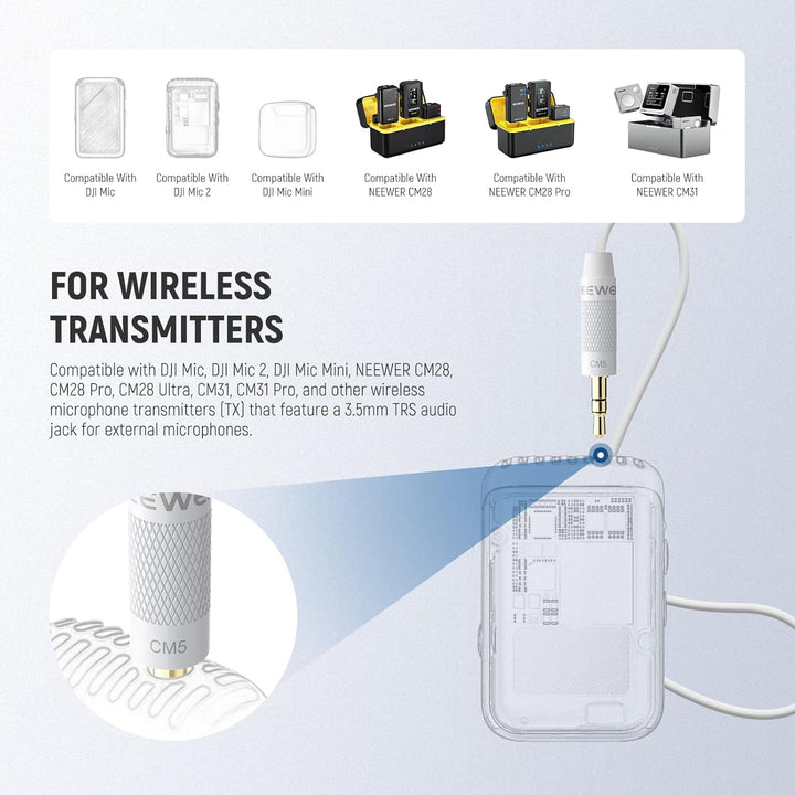 NEEWER 2er Pack Lavalier Ansteckmikrofon, kompatibel mit Rode Wireless GO II 2 DJI Kabelloses Mikrof