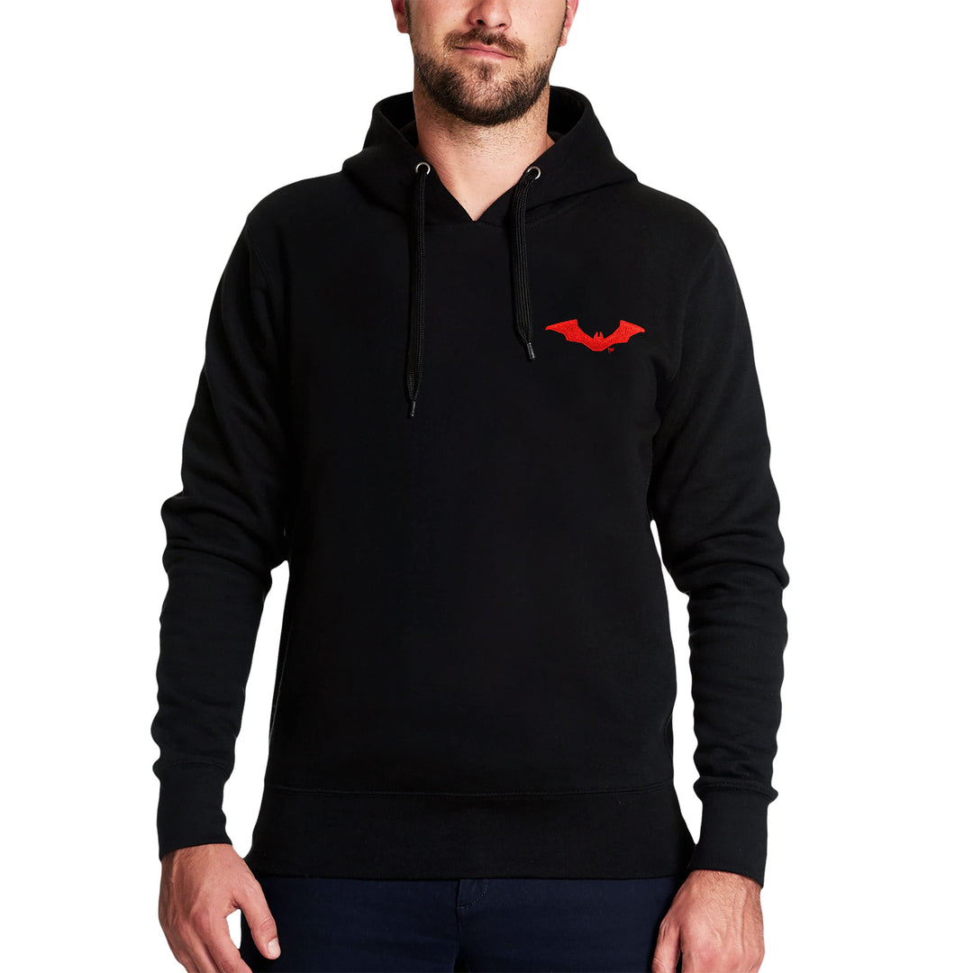 Elbenwald The Batman Hoodie Verschiedene Designs mit Front- und Rückenprint Herren Damen Baumwolle S