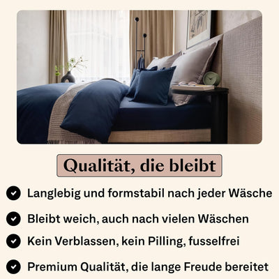 Amqua ägyptische Baumwolle Spannbettlaken 90x200cm Boxspringbett Dunkelblau| Spannbettlaken 90x200 B