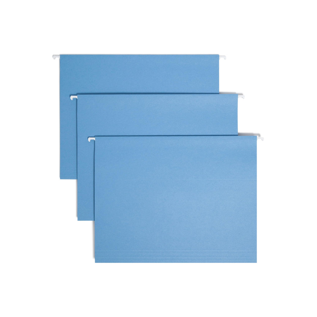 Smead Standard-Hängeregistraturmappen, 25 Stück, Blau, 1/5-geschnittene verstellbare Reiter, Briefgr