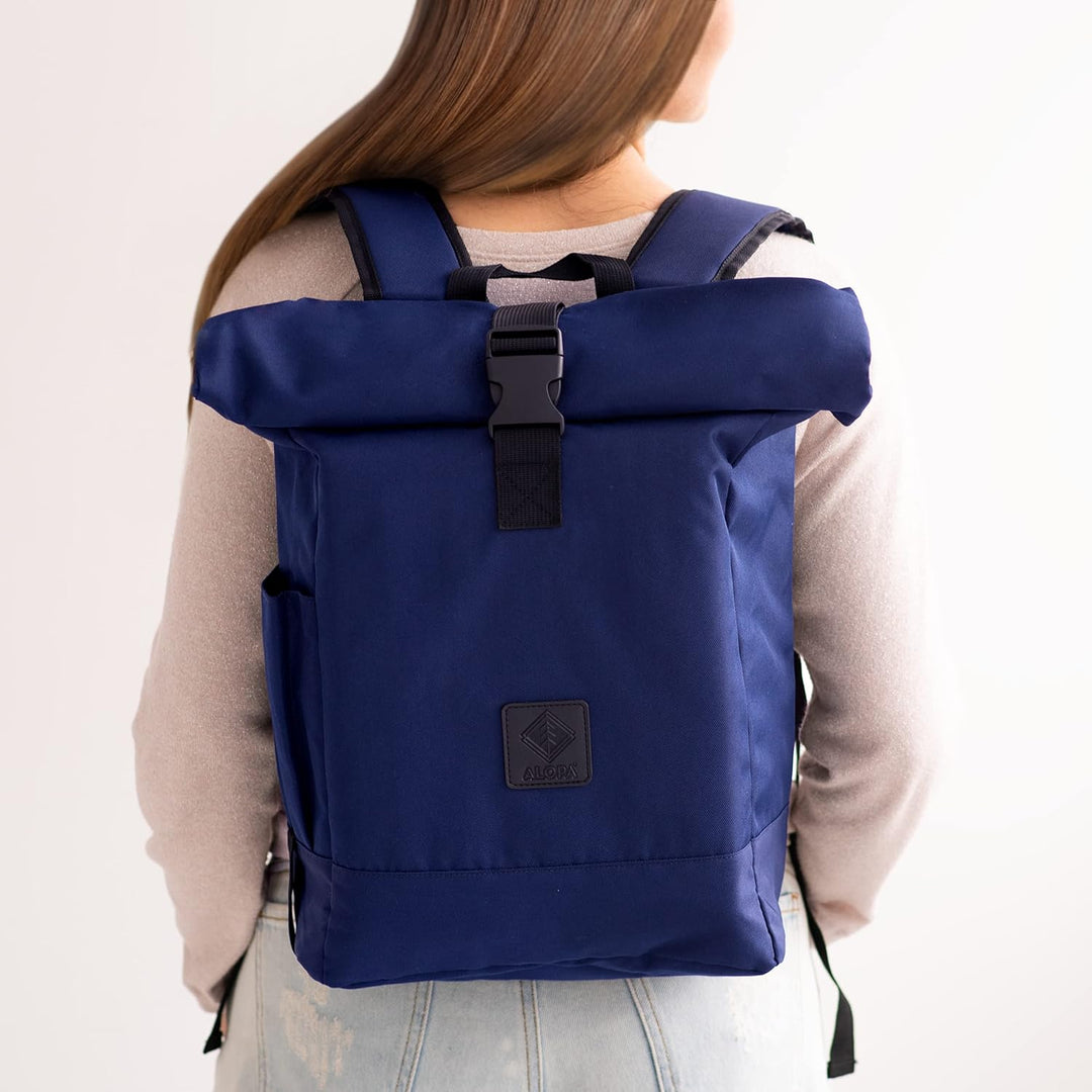 Alopa Rucksack für Damen &amp; Herren | für Fahrrad, Freizeit, Uni und Job | Komfortabel &amp; Nachhaltig Bl