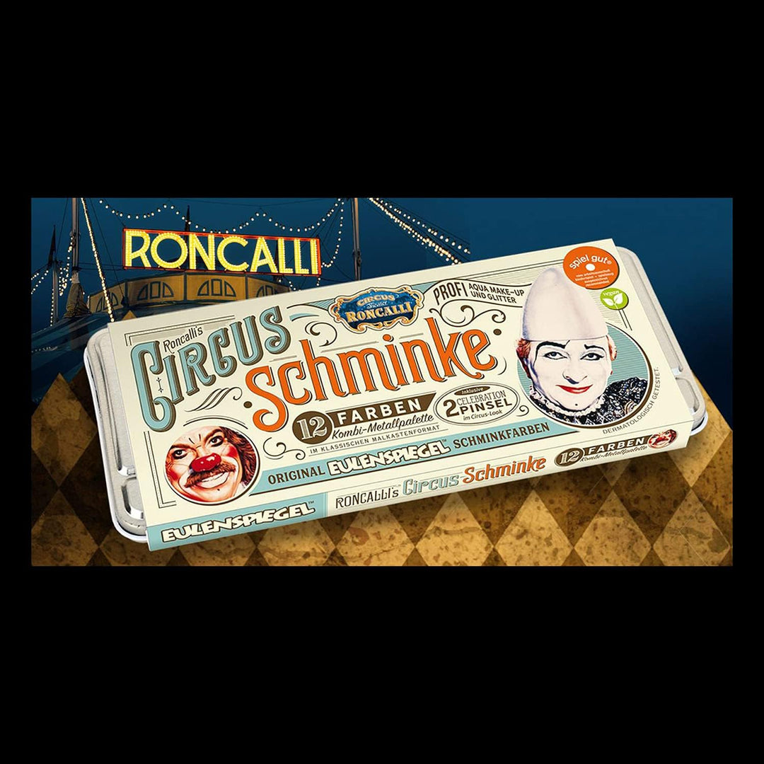 Eulenspiegel 212288 - Metall-Palette Circus Roncalli, 10 x 5 g Farben, 1 Glitter Classic Gold, 1 Gli