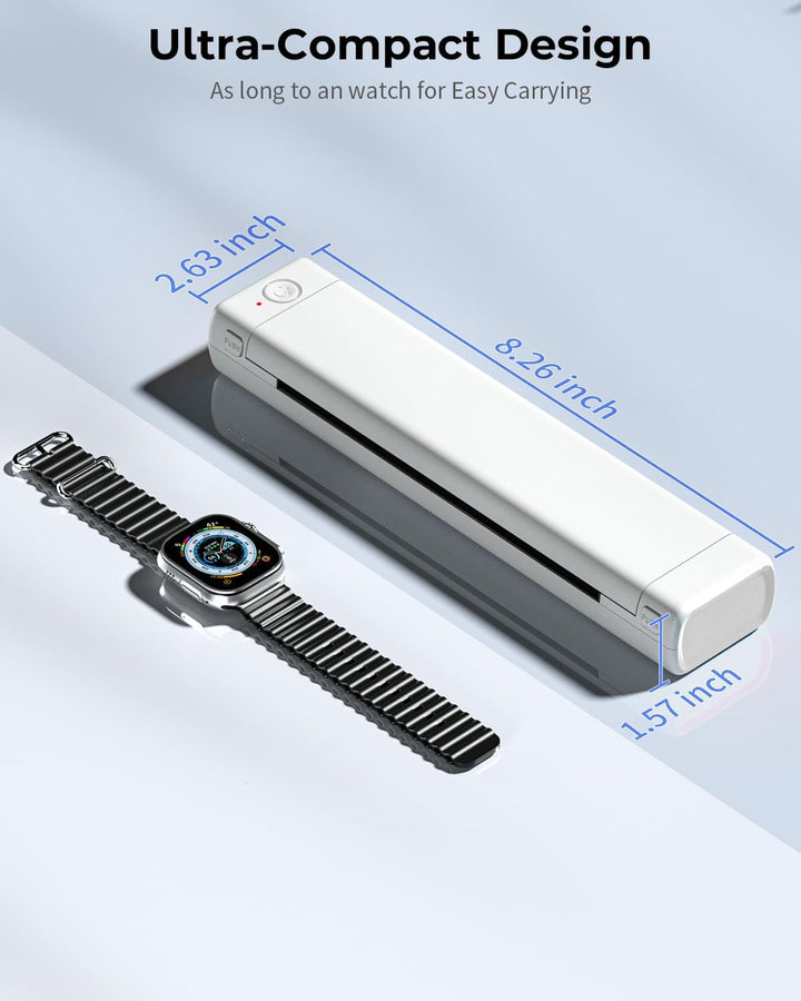 Phomemo M08F Mobiler Drucker A4 für Unterwegs Thermodrucker - Tragbarer Bluetooth Drucker für Den He