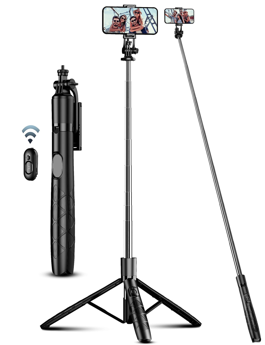 180cm Handy Stativ Ständer & Selfie Stick, Handyhalter mit Abnehmbarer Fernbedienung, Smartphone Sta