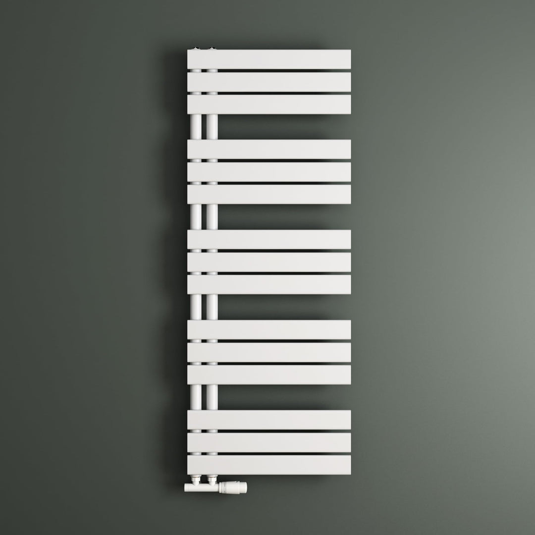 Mai & Mai Badheizkörper Handtuchheizkörper Badheizung Heizkörper bad Flach 131x50cm in Weiss Seitena