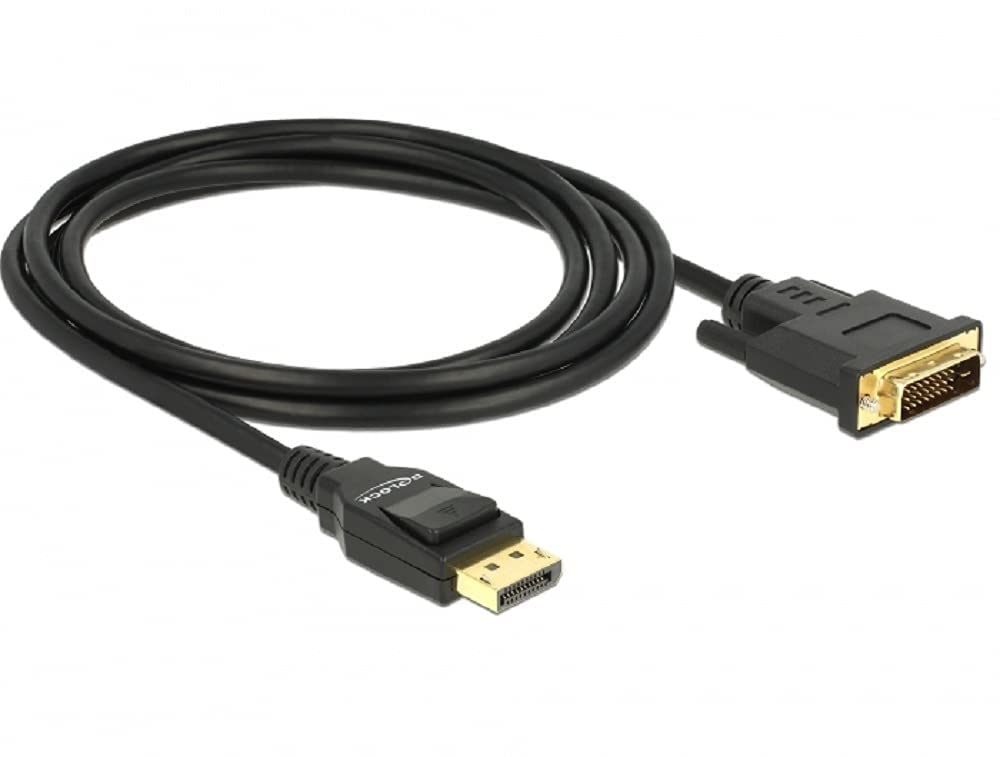 Delock Kabel DisplayPort 1.2 Stecker > DVI 24+1 Stecker Passiv 4K 30 Hz 2 m schwarz 2,0 m, 2,0 m