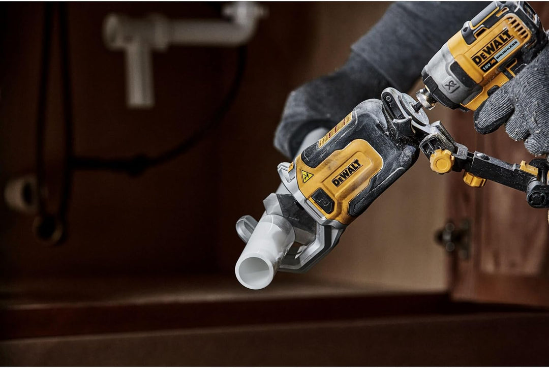 DeWALT Rohrschneidvorsatz DT20560-QZ Schnittkapazität bis 50mm PE Rohre Schneidwerkzeug schlagfest