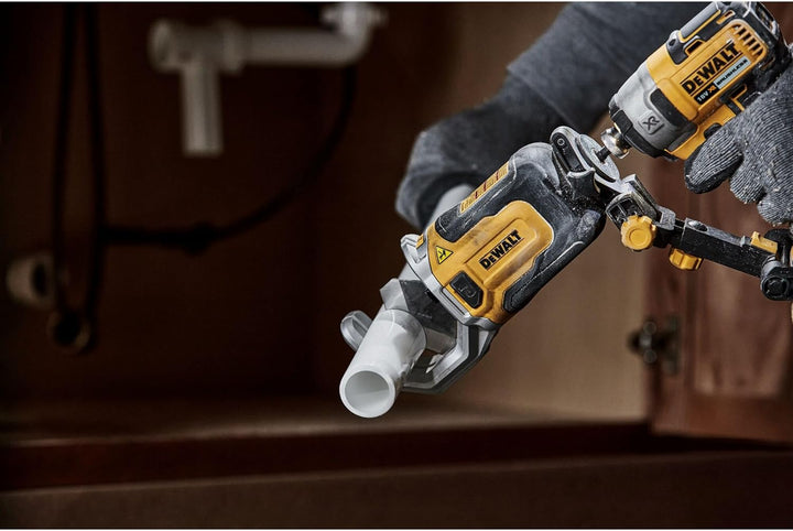 DeWALT Rohrschneidvorsatz DT20560-QZ Schnittkapazität bis 50mm PE Rohre Schneidwerkzeug schlagfest