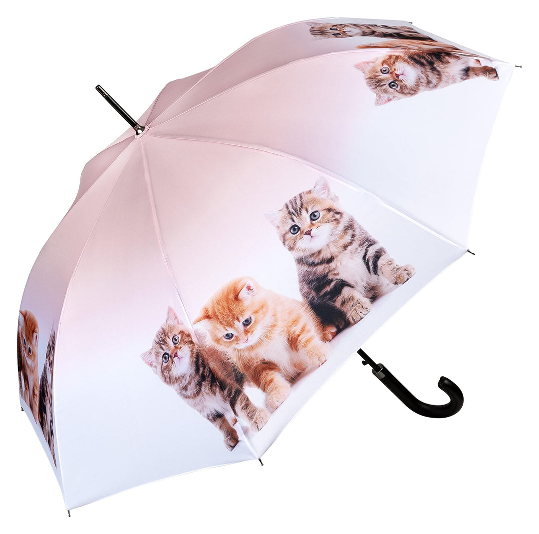 VON LILIENFELD Regenschirm Katzen Trio Auf-Automatik Kätzchen Stabil Damen Kinderschirm Stockschirm