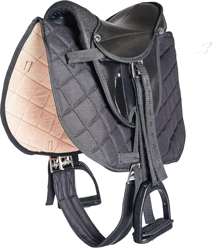 PFIFF 103106 Sattelset für Shettys oder Holzpferde, Komplettset, Kindersattel, Schwarz, Schwarz