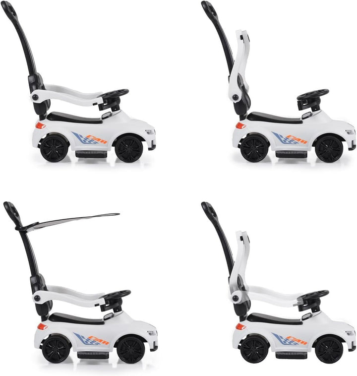 Moni Rutschauto, Victory 2 in 1 Rutscher mit Griff Lehne Fussstütze Musikfunktion weiss, Weiss