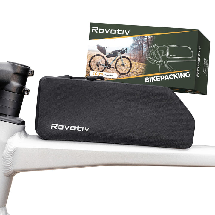 Rovativ® Bikepacking Oberrohrtasche [0,8 Liter] 100% Wasserdicht – anschraubbar & wasserdicht – Grav