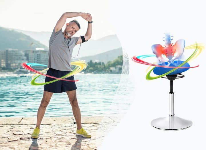 BALIMO Classic - Sitztrainer - Bewegungshocker - ergonomischer Hocker mit frei beweglicher Sitzfläch