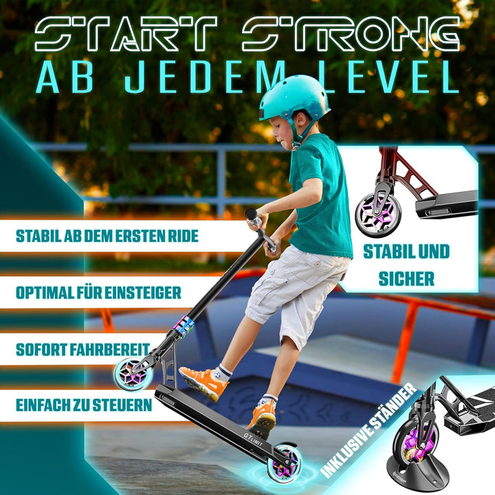 KESSER® Stunt Scooter GT-Limit 360° Lenkung Funscooter Stuntscooter mit Ständer ABEC 9 Kugellagern,