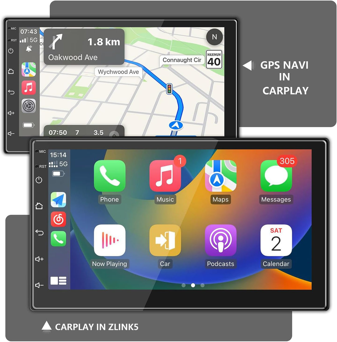 ANKEWAY Neu 7 Zoll [2G+32G] Android Autoradio 2 DIN mit CarPlay+Android Auto+WiFi+Bluetooth+RDS/FM+G