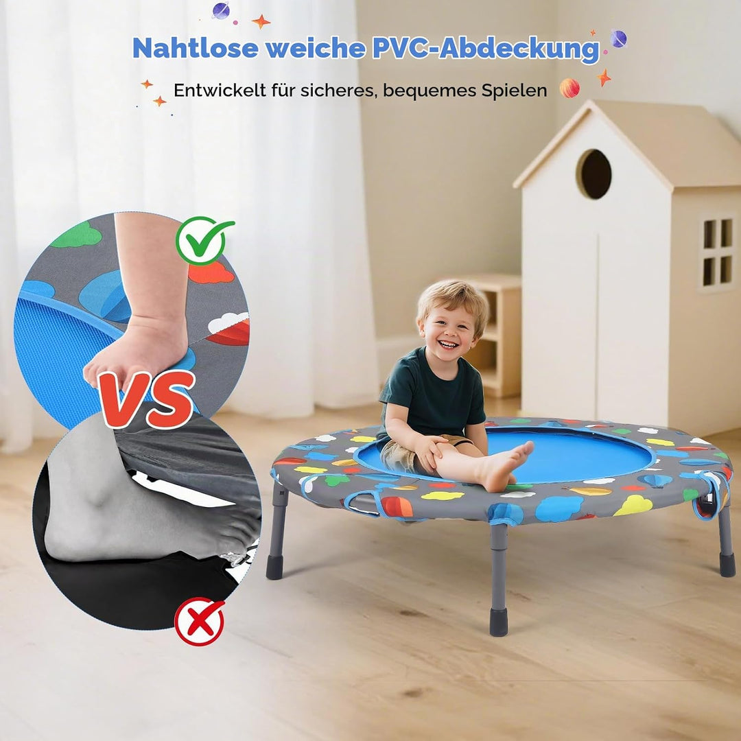 Trampolin Kinder,Ø 93cm 3-in-1 Multifunktionstrampolin bis 150kg belastbar mit Bällebad und 100 Bäll