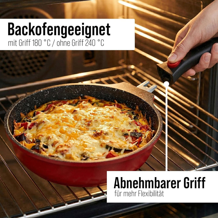 Stoneline Imagination PLUS Topf und Pfannenset, 8-teilig, mit Deckel und abnehmbarem Griff, Induktio