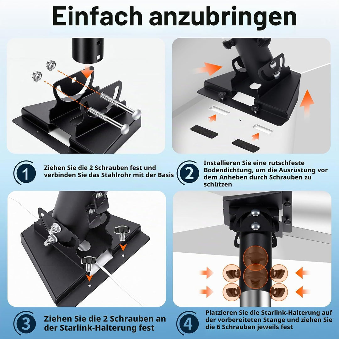 Starlink Gen 3 Halterung 180° Verstellbar, Gen 3 Rohradapter Masthalterung für Wand Dachmontage, Roh