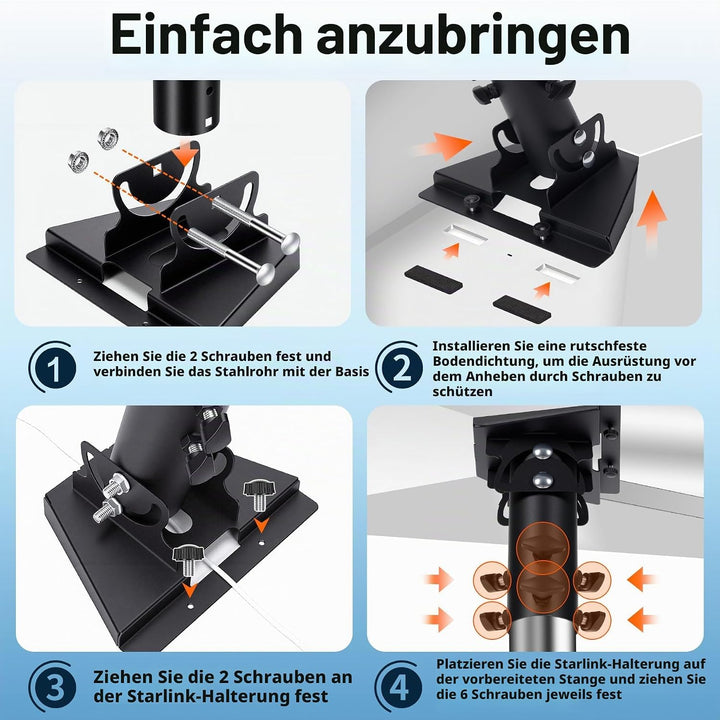 Starlink Gen 3 Halterung 180° Verstellbar, Gen 3 Rohradapter Masthalterung für Wand Dachmontage, Roh