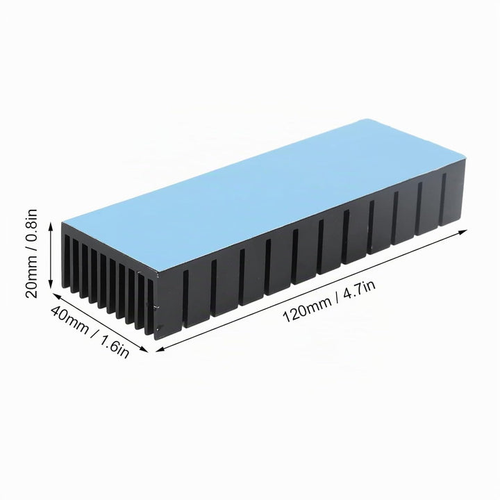 Aluminium-Kühlkörper 120x40x20mm, 2pcs im Set, Universal für CPU, Leiterplatten, etc.